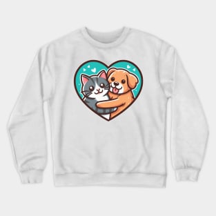 Puppy Love cat Crewneck Sweatshirt